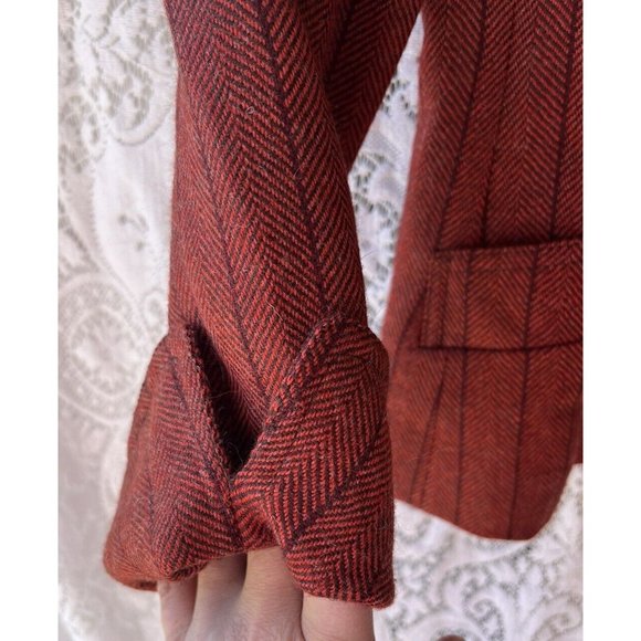 Harve Bernard Womens Size 14 100% Wool Blazer Jacket‎ Striped Pockets - Picture 2 of 6
